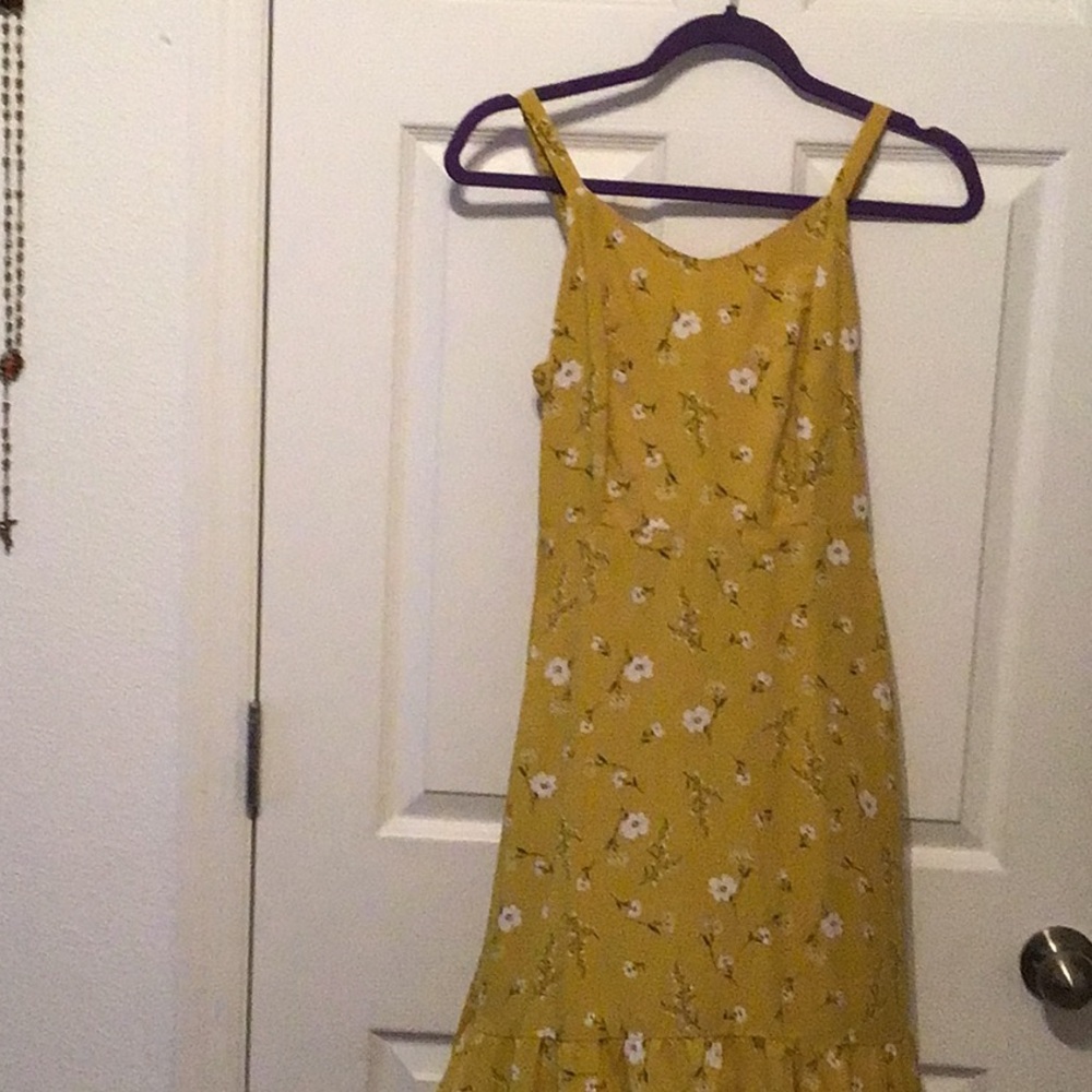 Old Navy Bright Yellow Floral Mini Dress